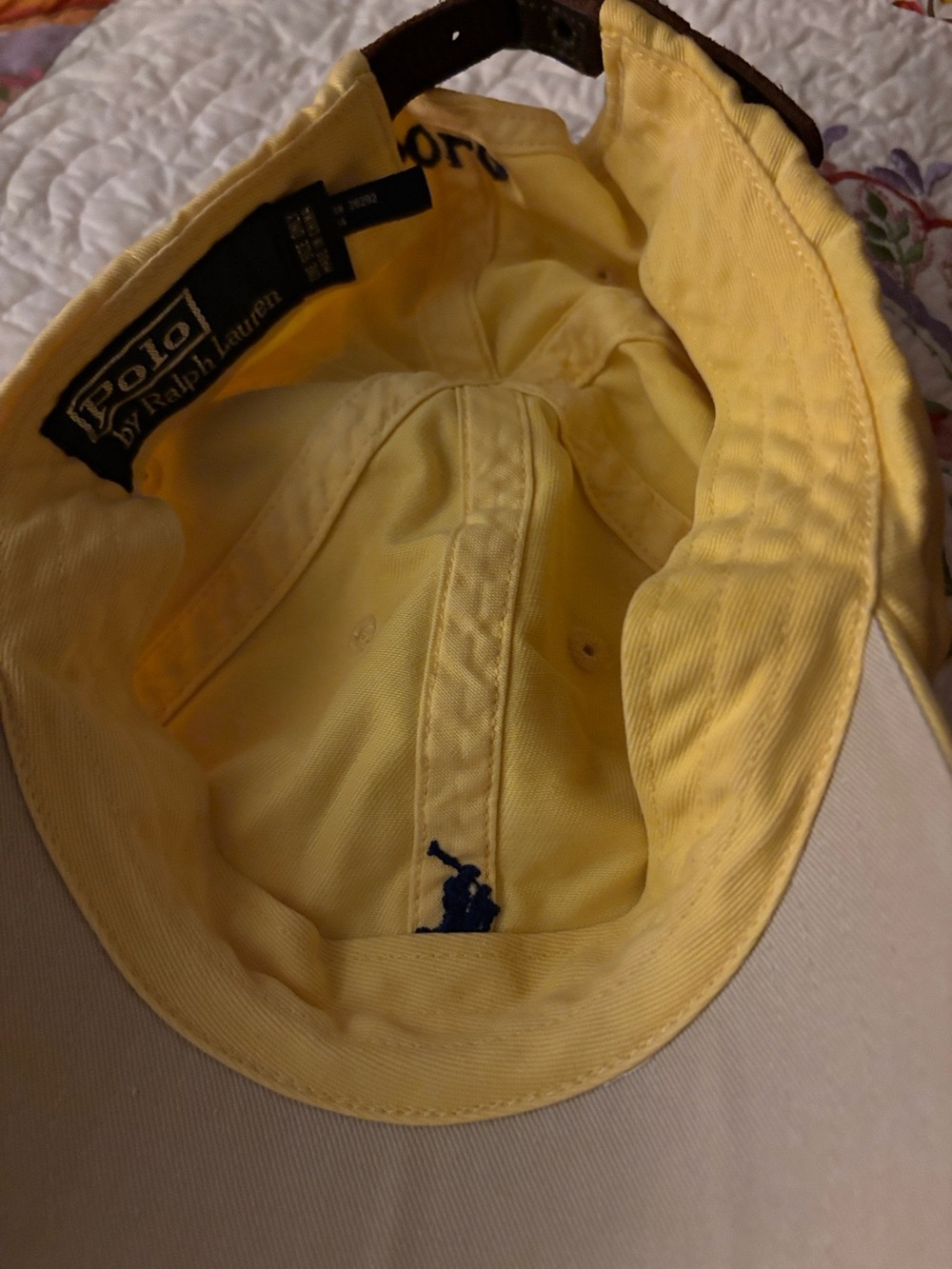 Ralph Lauren Polo Yellow Baseball Cap with Blue Polo Pony - Picture 4 of 4